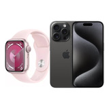 iPhone 15 Pro Max Preto  E Apple Watch Serie 9 Rosa 41mm