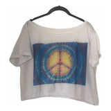 Remera De Mujer Crop Top Estampado