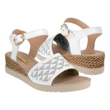 Sandalias Dama Stylo 17876 Simipiel Blanco