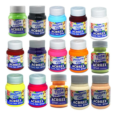 Set Pinturas Acrilex Acrilica Manualidad Tenis Textiles Tela | Envío gratis