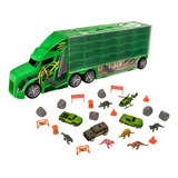 Camion Transportador Autitos Metal + Dinosaurios Teamsterz 