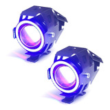 Par Faros Ojo Angel Led Foco Moto Exploradora Demonio Aux