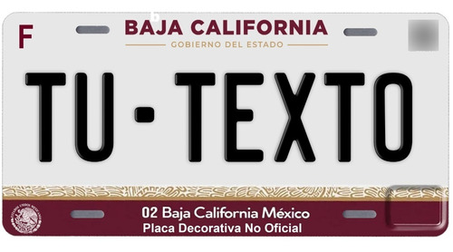 Placas Auto Metalicas Personalizadas Baja California 2020