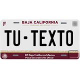 Placas Auto Metalicas Personalizadas Baja California 2020