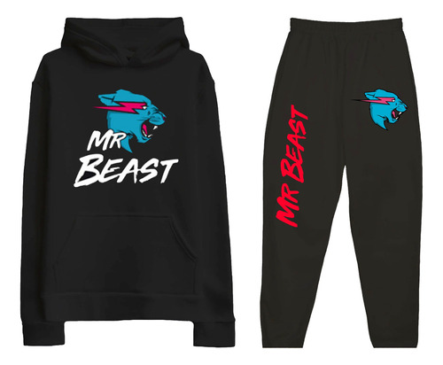 Combo Mr Beast - Buzo Canguro Unisex + Jogger Pantalón