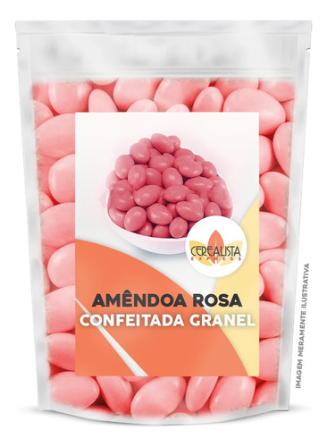 Amêndoas Confeitada Rosa Bebe Premium 500g - Mega Oferta