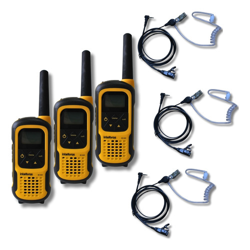 3 Rádios Comunicadores Intelbras Rc 4102 + Fone Tubo Acústic