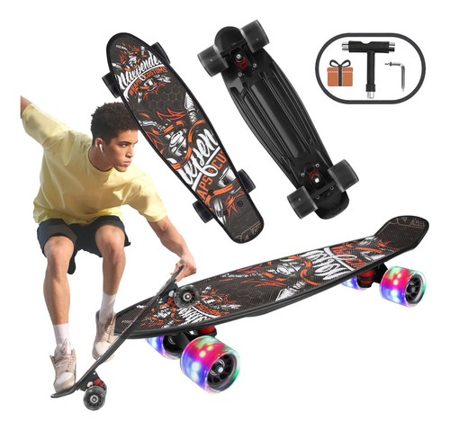 Patineta Skateboard Penny Tabla Skate Niño Con Rueda Luces