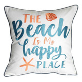 Funda De Almohada Bordada The Beach Is My Happy Place, ...