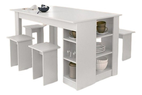 Comedor Breeze Antecomedor Elegante Moderno Con 5 Bancos