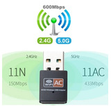 Adaptador Receptor Wireless Usb Wi-fi 5ghz Dual Band Fibra