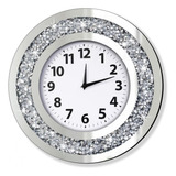 Dmdfirst Reloj De Pared Redondo Con Espejo De Diamante Tritu