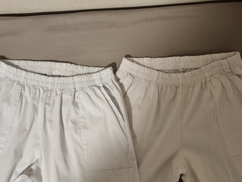 Pantalones Ambo Hombre Blanco Elast Ideal Personal Salud. X2