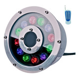 Luz Subaquáticas Chafariz 9w Rgb Colorido Controle Remoto