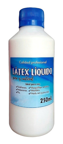 Látex Líquido 250ml Moldes Mascaras Goma Maquillaje Fx Art