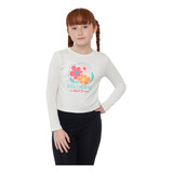 Polera Niña Manga Larga Fun Blanco Corona