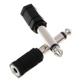 2 Pzas Adaptador Jack Hembra A Plug 6.3 De Audio