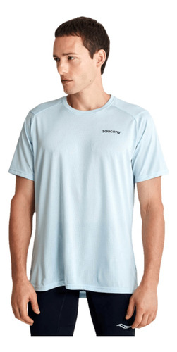 Remera Hombre Saucony Manga Corta Elevate Light Blue