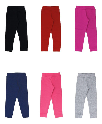 Kit 3 Calça Cotton Legging Infantil Premium Tam 1 2 3 4 6 8