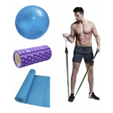 Balón Rodillo Masajeador Bola Yoga Colchoneta Bandas Set Gym