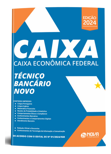 Apostila Completa Técnico Bancário - Caixa Econômica Federal 2023 / 2024 Atualizada - Editora Nova