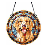 Plato Acrílico Decorativo De Golden Retriever