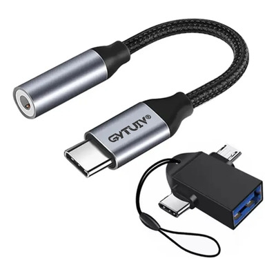 GYTUIV® Adaptador USB C a Jack 3.5 mm, y Usb 3.0 A Usb Tipo C Y Micro Adaptador Otg 2 En 1, para Auricular, Compatible con iPhone 15 Series, PS4, Switch, Galaxy S25, iPad Air\u002FPro | MercadoLibre