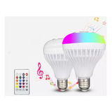 Foco Lámpara Led Multicolor Rgb Bocina Bluetooth + Control