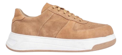 Zapatillas Zapato Mujer Sneaker Urbana Plataforma Moda Nude