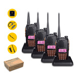 Kit 4 Radio Walk Talk Dual Band Uhf Vhf Fm Baofeng Uv-6r 7w