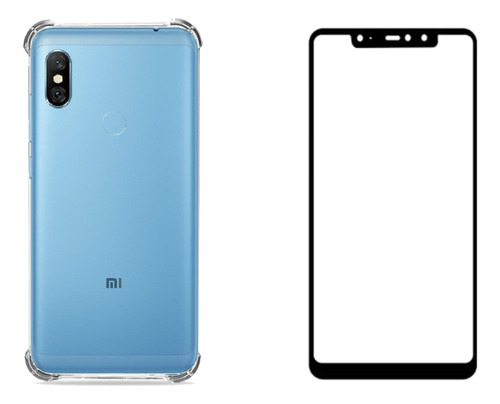 1 Capa Para Redmi Note 6 Pro Anti Impacto + 2 Pelicula 3d