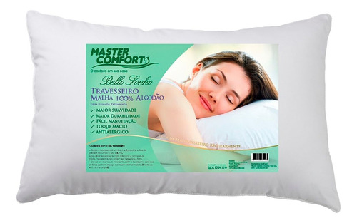 Travesseiro Malha 100% Algodão Bello Sonho Master Comfort 