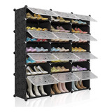 Closet Organizador Zapatera Armable De 21 Puertas Color Neg