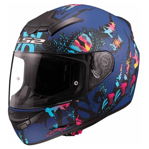 Casco Cerrado Ls2 Rookie Demon Azul Mate