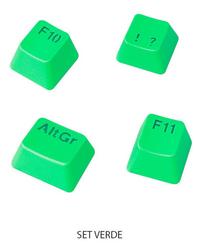 Kit 108 Teclas Keycaps Para Teclado Mecanico Nisuta Kb-gz108 Color Del Teclado Verde Idioma Español Latinoamérica