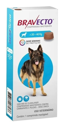 Bravecto Comprimido Para Cães De 20 A 40kg