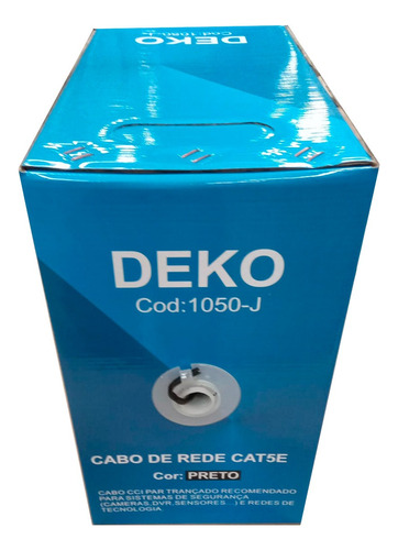Cabo De Rede Cat5e 305 Metros Preto Deko