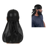 Durag Gorro Tipo Bandana Satinado Negro Cabeza Hombre Mujer