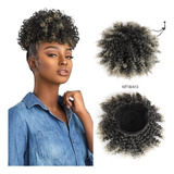 Afro Puff Bun Color #t1b /613 Marrón Con Fibra Japonesa De