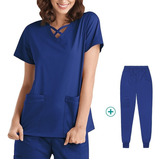 Pijama Quirurgica Conjunto Medico Anti Fluidos Jogger Scrub