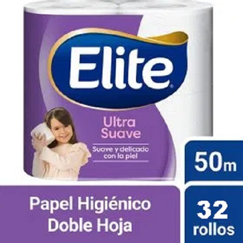 Papel Higiénico Elite 50 Mts Doble Hoja 32 Rollos Ultra