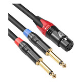 Cable Divisor Xlr Hembra A 1/4puLG Doble, Adaptador Audio