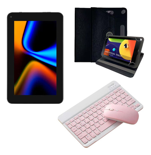 Tablet M7 64gb 4gb Com Kit Teclado + Mouse Rosa E Capa