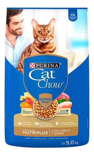 Cat Chow Purina Alimento Para Gato 9kg Atún, Pollo Y Queso