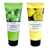 Jabon Espuma Coreana / Limpieza Facial, Te Verde Y Limon_4pz