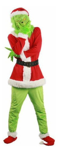 Traje De Grinch Papá Noel Para Cosplay De Navidad