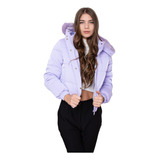 Campera Puffer Mujer Con Piel Importada Metalizada Yd