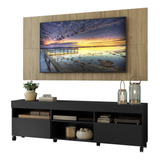 Rack Com Painel E Suporte Tv 65 Londres Multimóveis V3345 Cor Preto/rustic