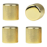 Botão Knob Metal Dourado Para Guitarra E Baixo 4 Unidades