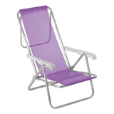 Cadeira De Praia E Piscina Reclinável Alumínio 8 Posições